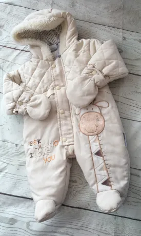 0-3 Months Giraffe Snowsuit