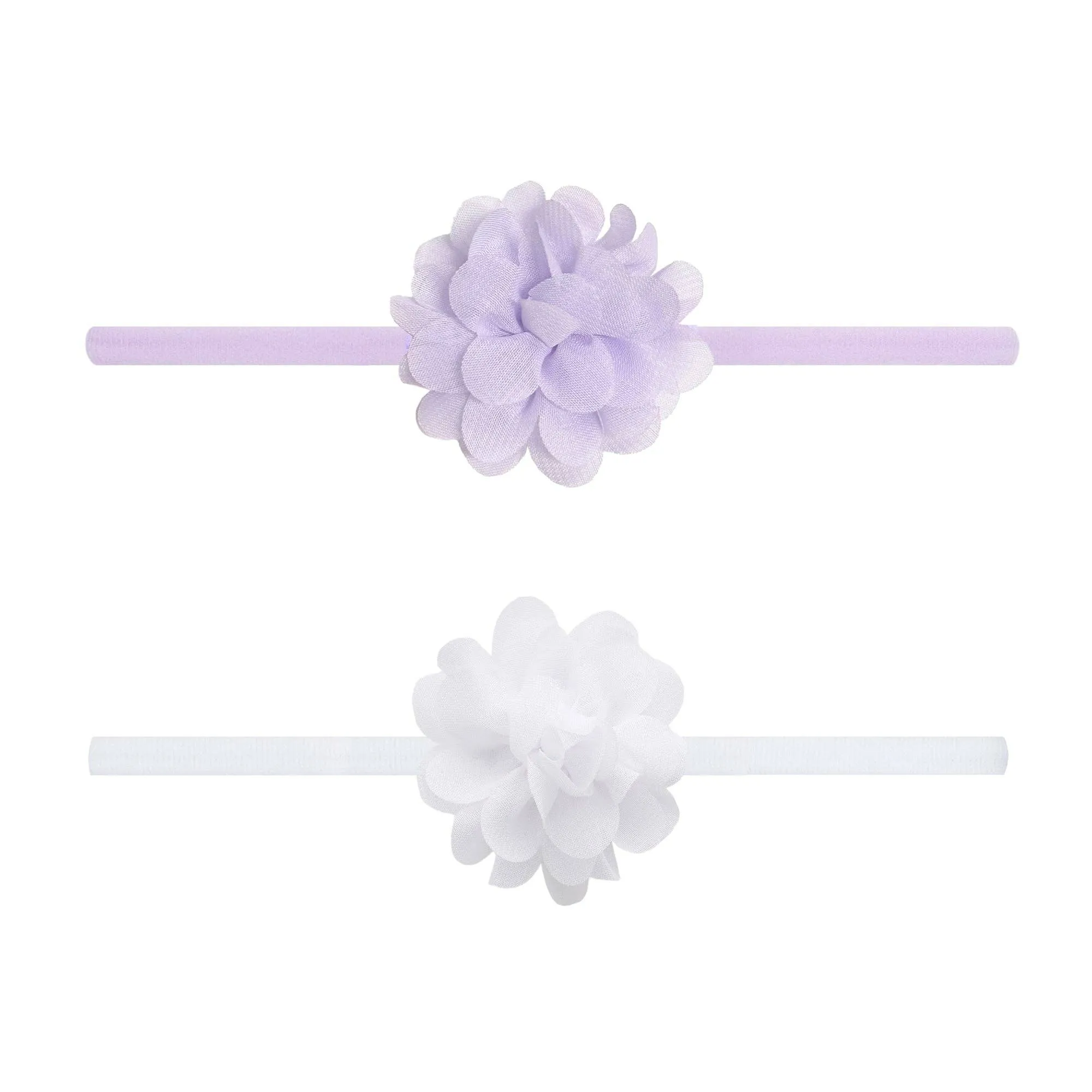 2Pk Mini Chiffon Flower in Light Orchid   White