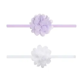 2Pk Mini Chiffon Flower in Light Orchid   White