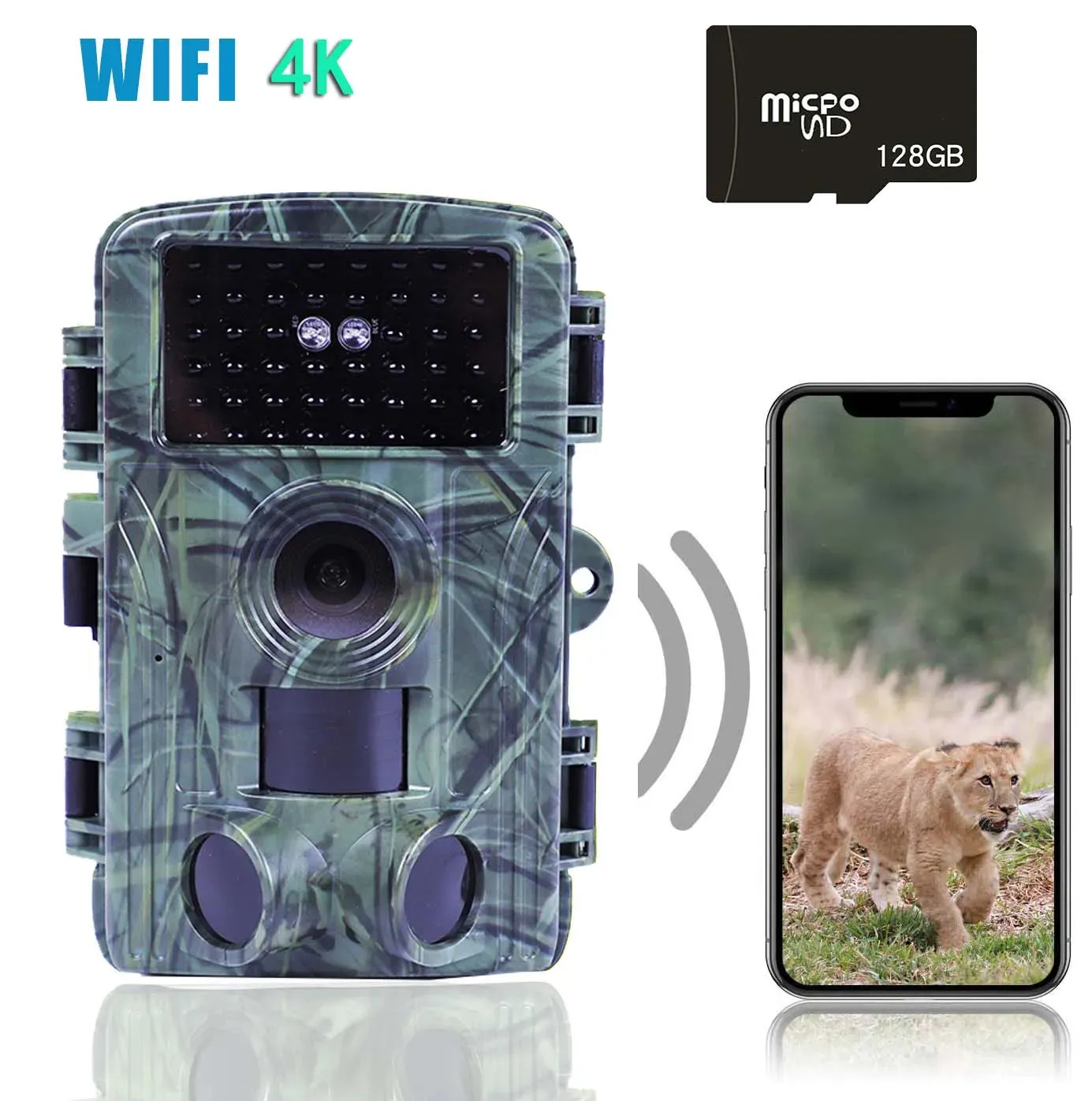 4K Video Hunting Shooting Wildlife Trail Camera Waterproof 60MP 30MP WIFI Live Stream Night Vision Outdoor  Photo Trap Camera