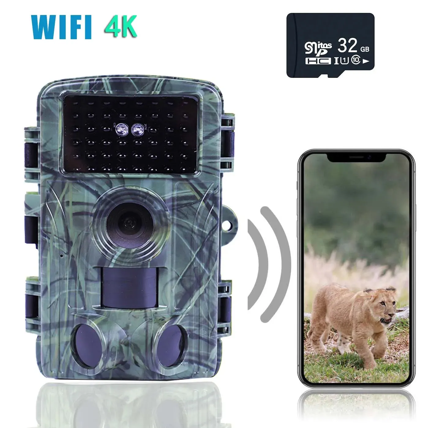 4K Video Hunting Shooting Wildlife Trail Camera Waterproof 60MP 30MP WIFI Live Stream Night Vision Outdoor  Photo Trap Camera