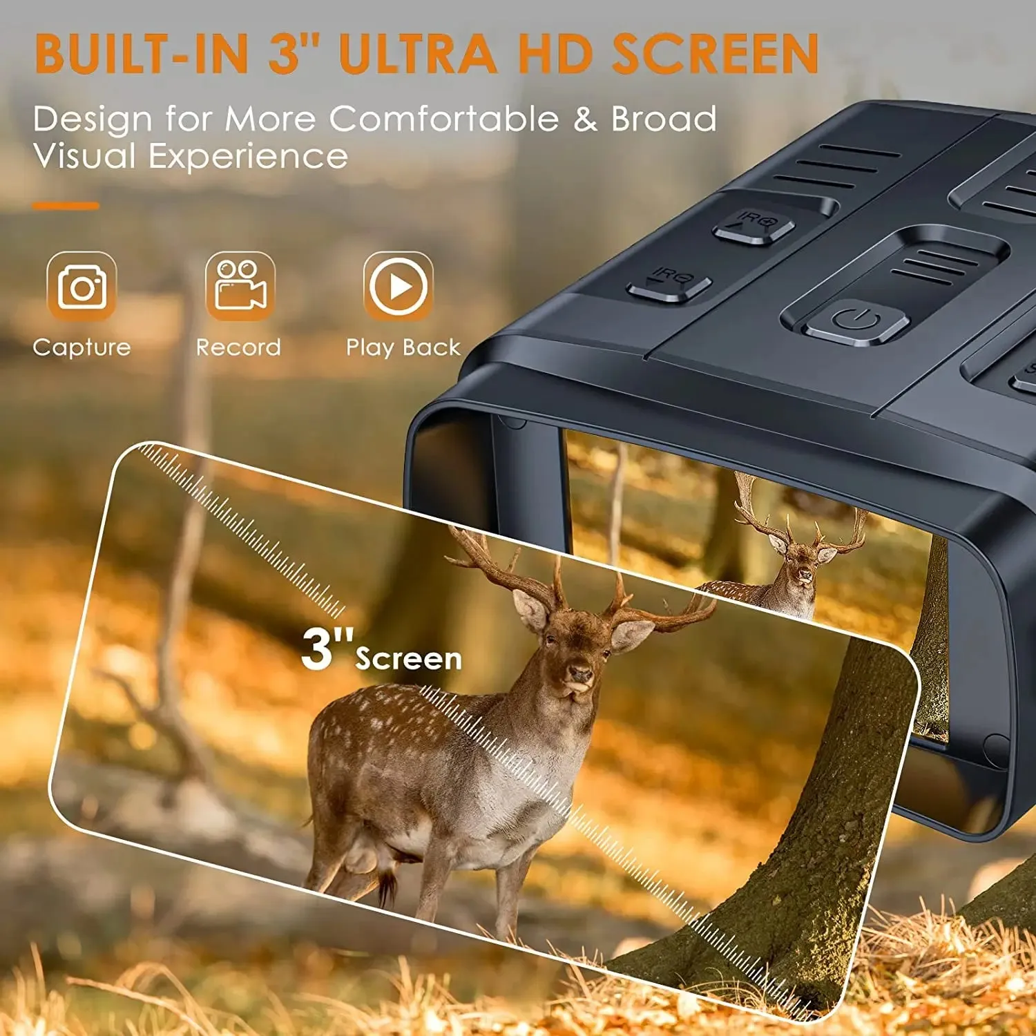 4K Wifi Digital Night Vision Binoculars Device Infrared Night Vision Goggles 3'' Large Screen Full Dark 300m For Hunting Camping
