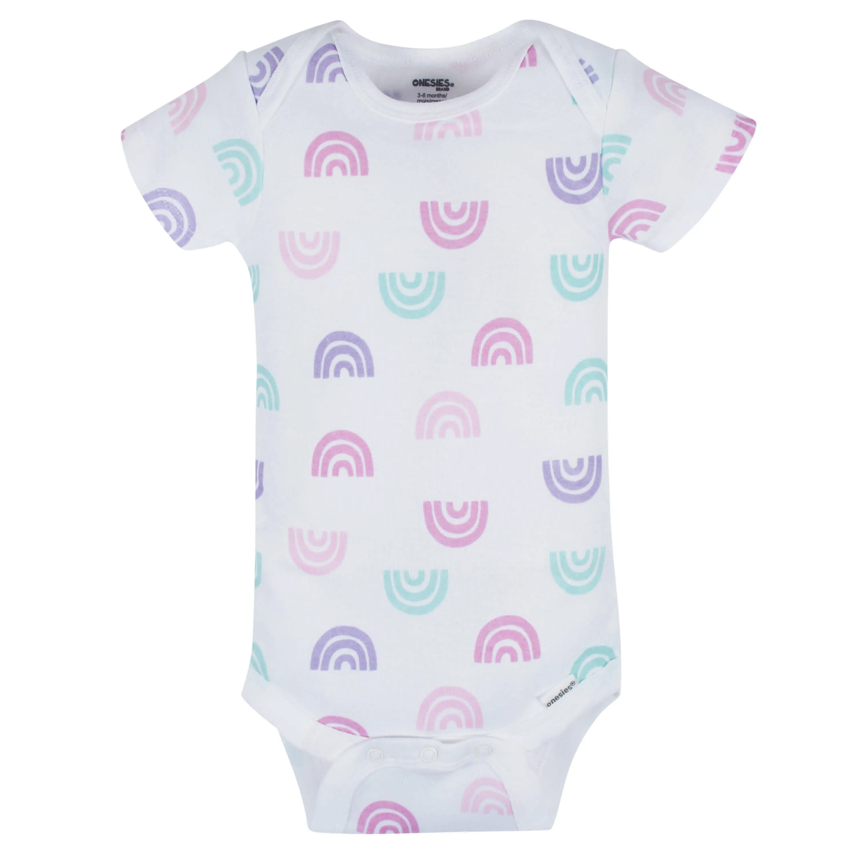 8-Pack Baby Girls Rainbow Floral Short Sleeve Onesies® Bodysuits