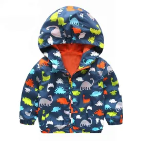 80-120cm Cute Dinosaur Spring Children Coat Autumn Kids Jacket Boys Outerwear Coats Active Boy Windbreaker Baby Clothes Clothing
