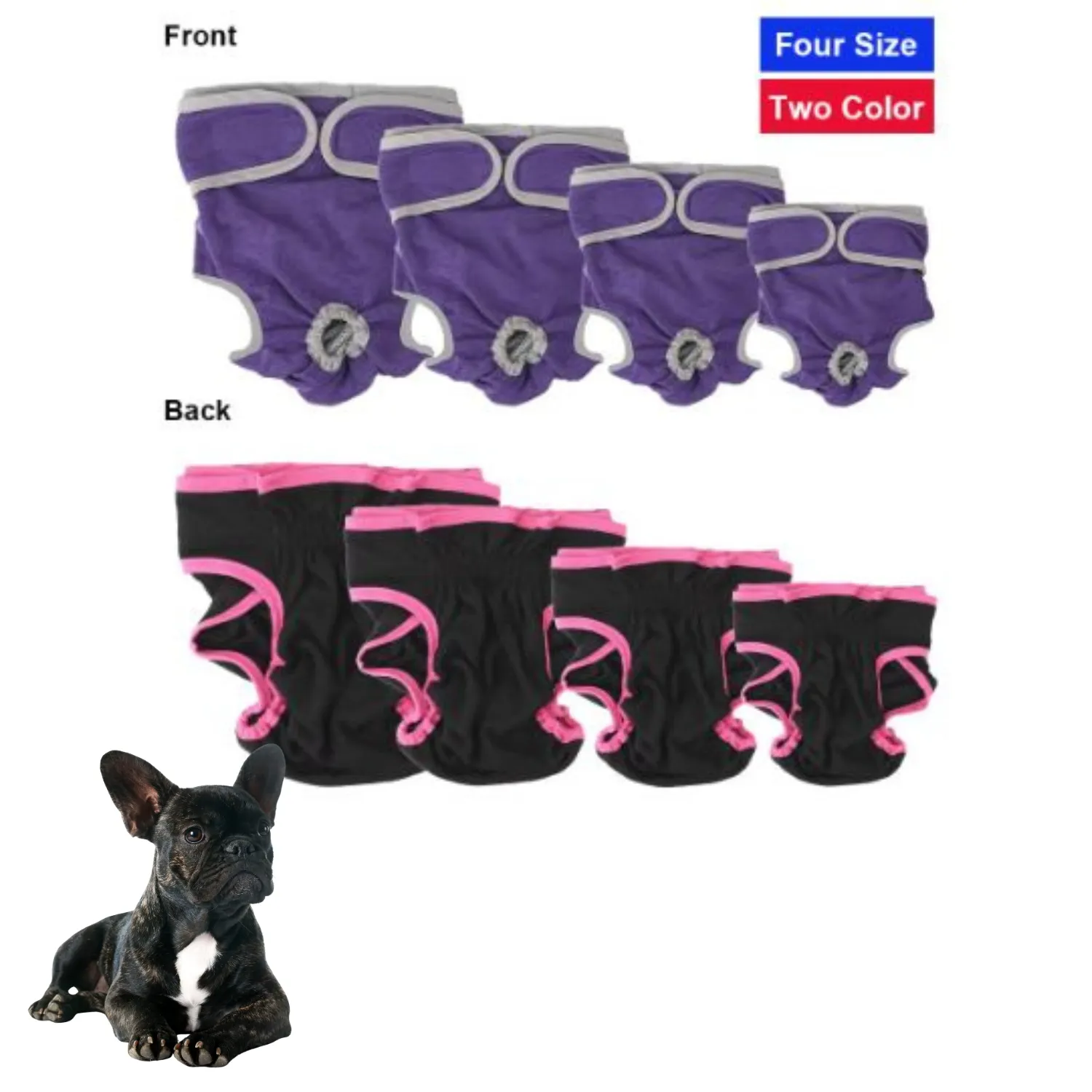 Adjustable French Bulldog Shorts Diaper