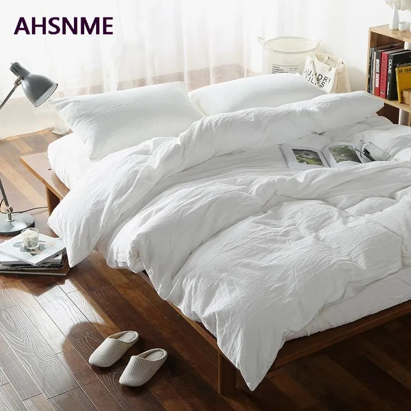 AHSNME 100% Cotton bed linen Super Soft Bedclothes Bedcover Cool Summer White Duvet Cover comforter bedding sets