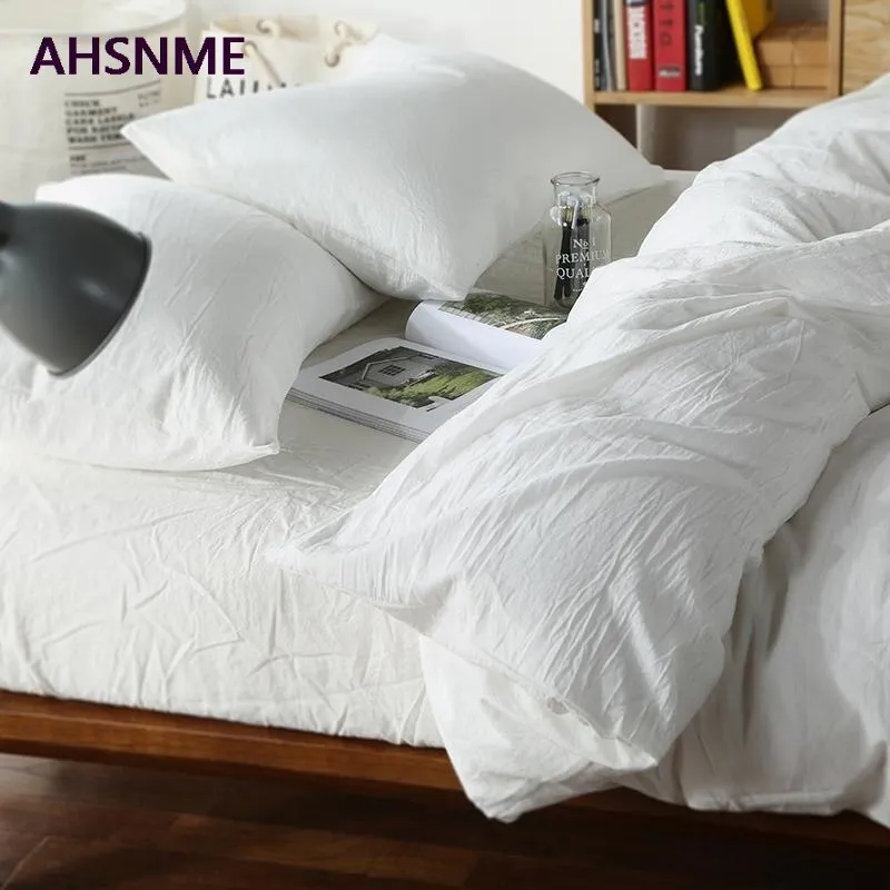 AHSNME 100% Cotton bed linen Super Soft Bedclothes Bedcover Cool Summer White Duvet Cover comforter bedding sets