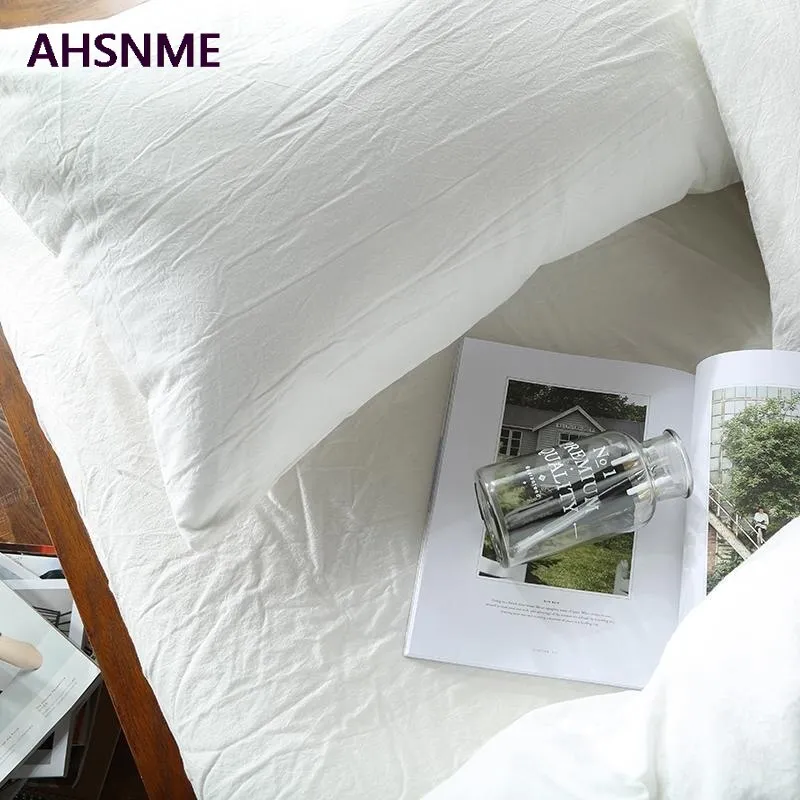 AHSNME 100% Cotton bed linen Super Soft Bedclothes Bedcover Cool Summer White Duvet Cover comforter bedding sets
