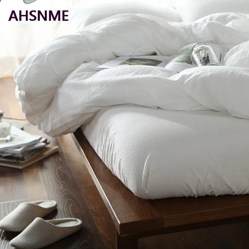 AHSNME 100% Cotton bed linen Super Soft Bedclothes Bedcover Cool Summer White Duvet Cover comforter bedding sets