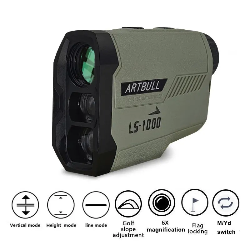 ARTBULL Laser Rangefinder for Hunting 1000m 650m Slope Flag-Lock slope pin Golf rangefinder Distance meter