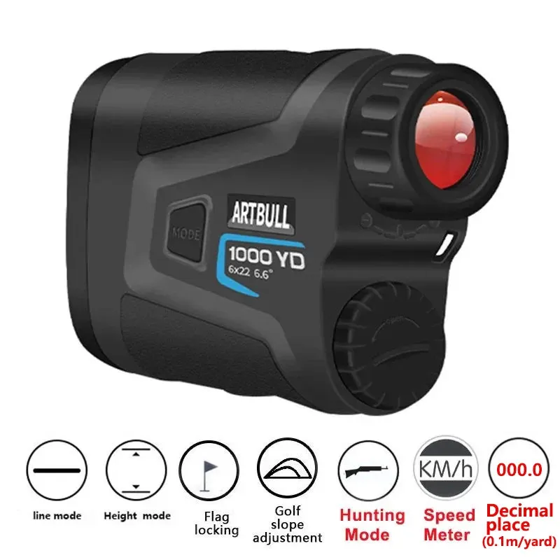 ARTBULL Laser Rangefinder for Hunting 1000m 650m Slope Flag-Lock slope pin Golf rangefinder Distance meter