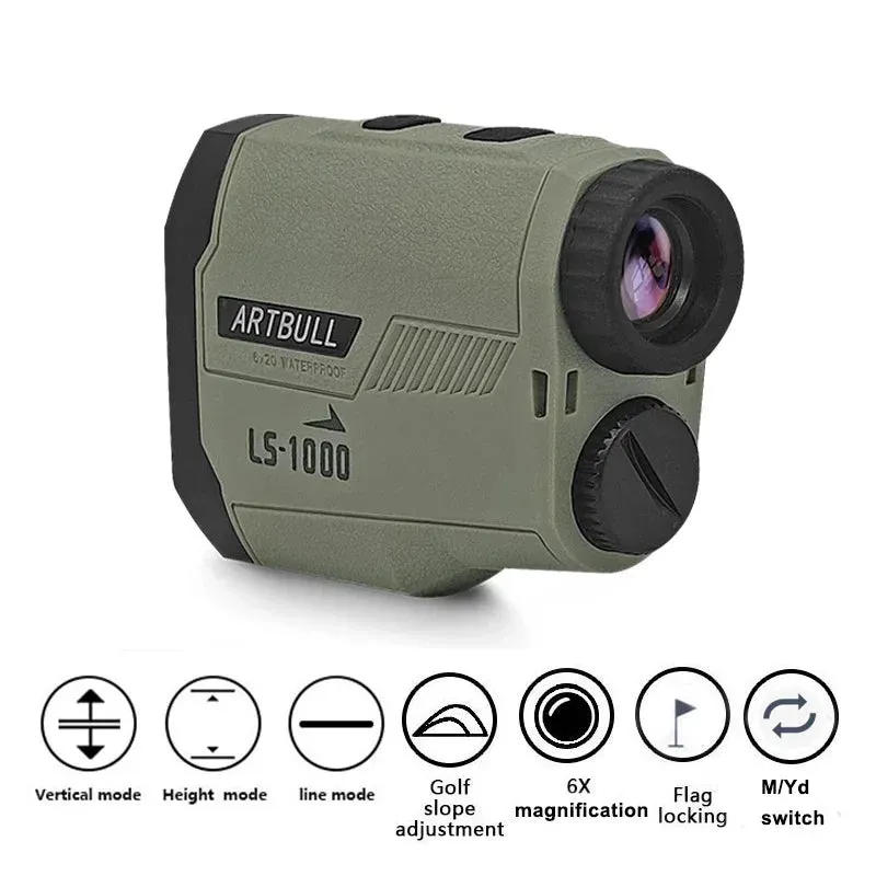 ARTBULL Laser Rangefinder for Hunting 1000m 650m Slope Flag-Lock slope pin Golf rangefinder Distance meter