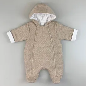 Baby Boys Padded Snowsuit- Beige - Little Nosh
