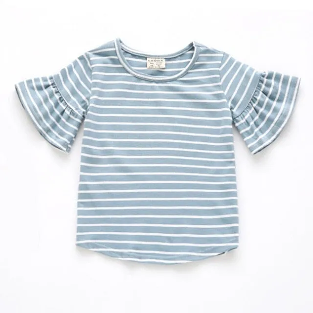 Baby Girls Clothes Lotus Leaf Sleeve Baby T Shirts
