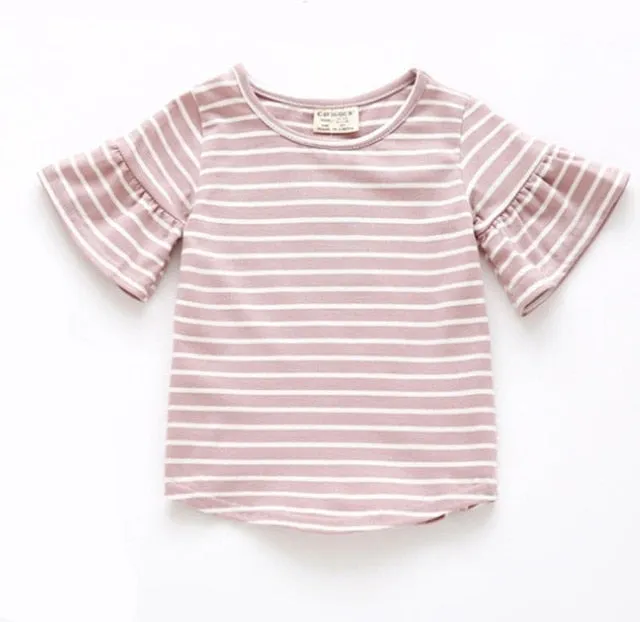 Baby Girls Clothes Lotus Leaf Sleeve Baby T Shirts