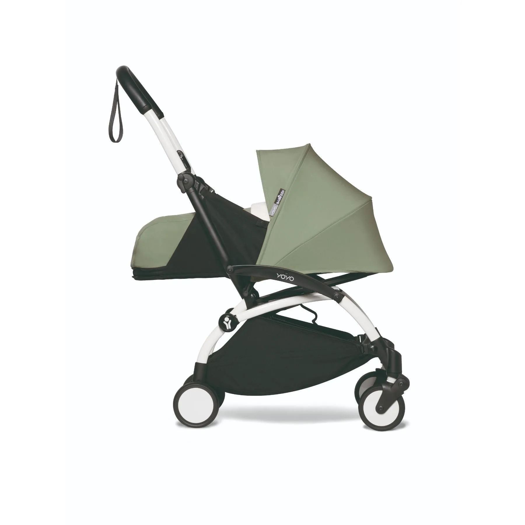 BABYZEN YOYO² Baby Stroller Set - White Frame with Olive 0  Newborn Pack