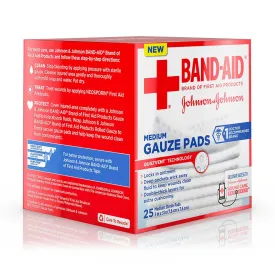 Band-Aid 111612600 First Aid Gauze Pads, Box of 25