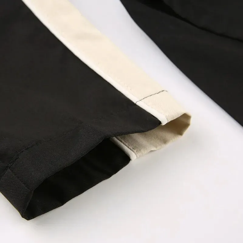 Black Letter Printed Zipper Jacket Coat