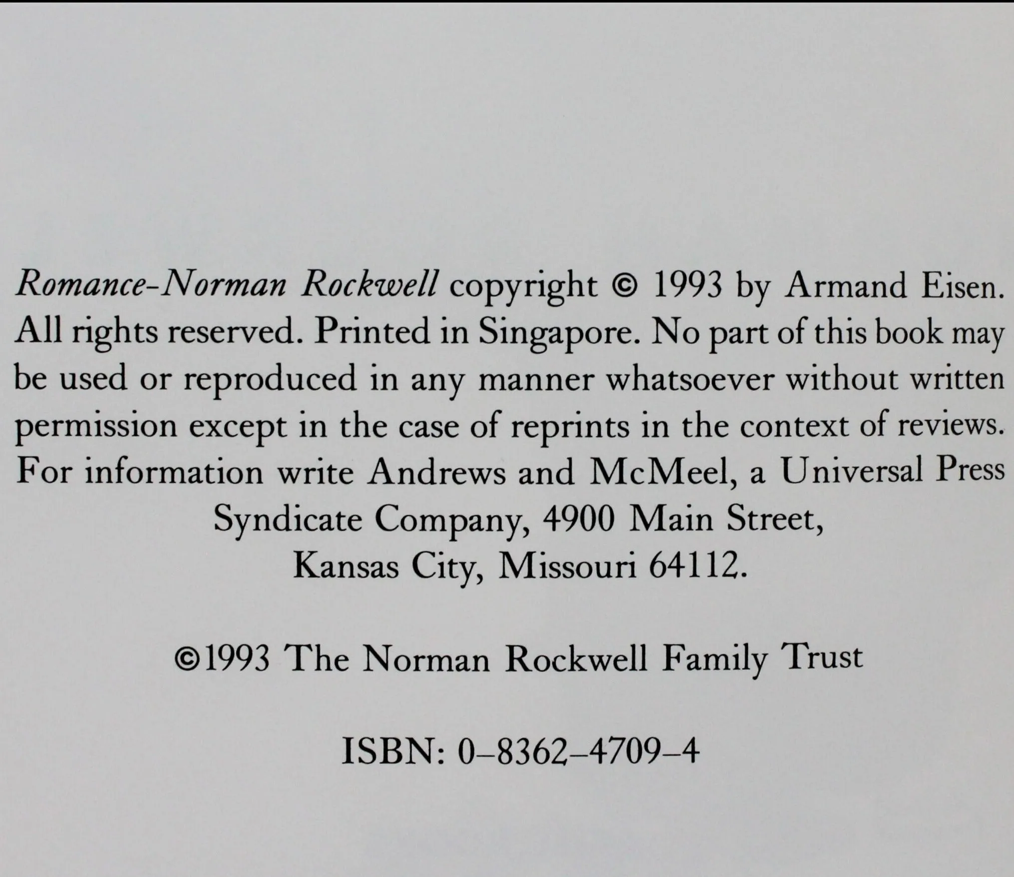 Book, Norman Rockwell, Romance, Susan Hood, 1993