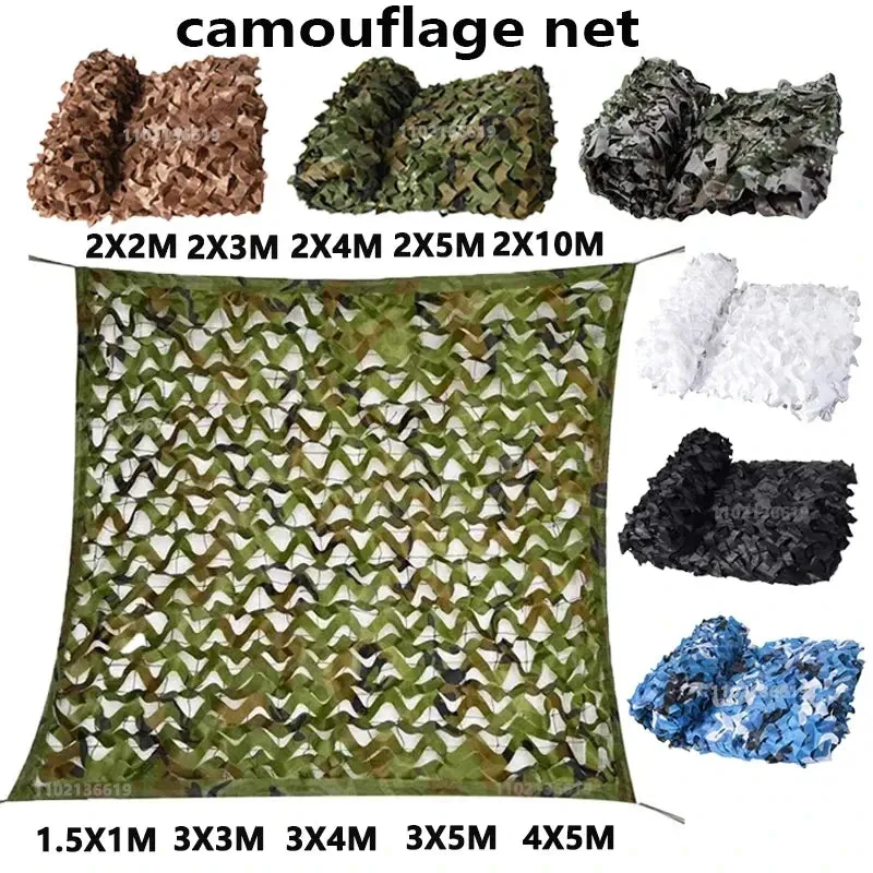 Camouflage Nets White Blue Beige Desert for Hunting Hiding Mesh Outdoor Awning Garden Shading Gazebo