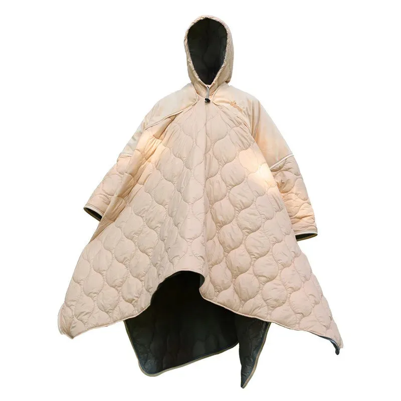 Camping Cloak Sleeping Bag, Wearable Cloak, Car Pillow, Adult Outdoor Cloak, Cold and Warm Blanket