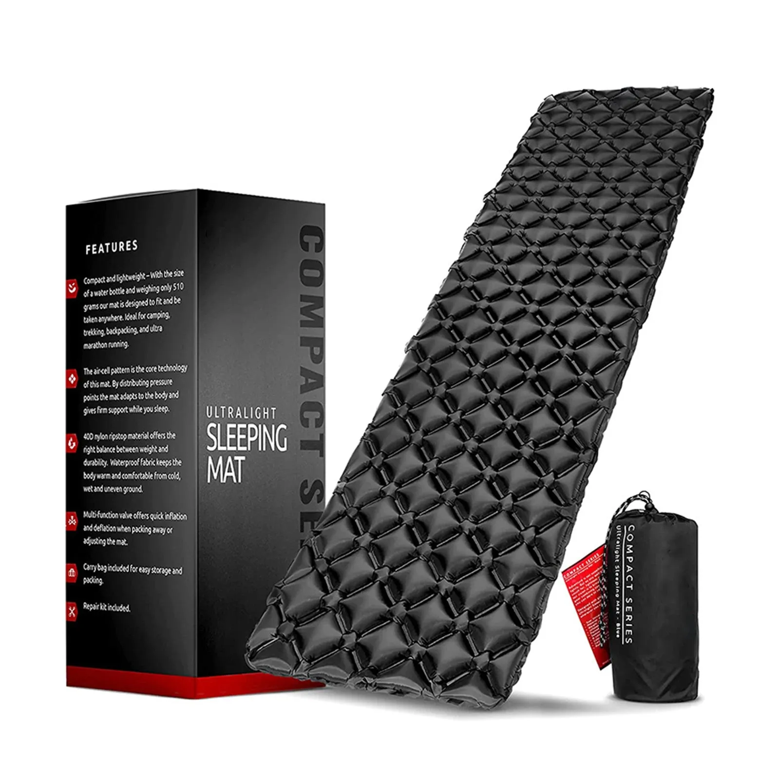 Camping Sleeping Pad Folding Inflatable Sleeping Mat Ultralight Camp Air Mattress With Foot Pump For Camping Accessories