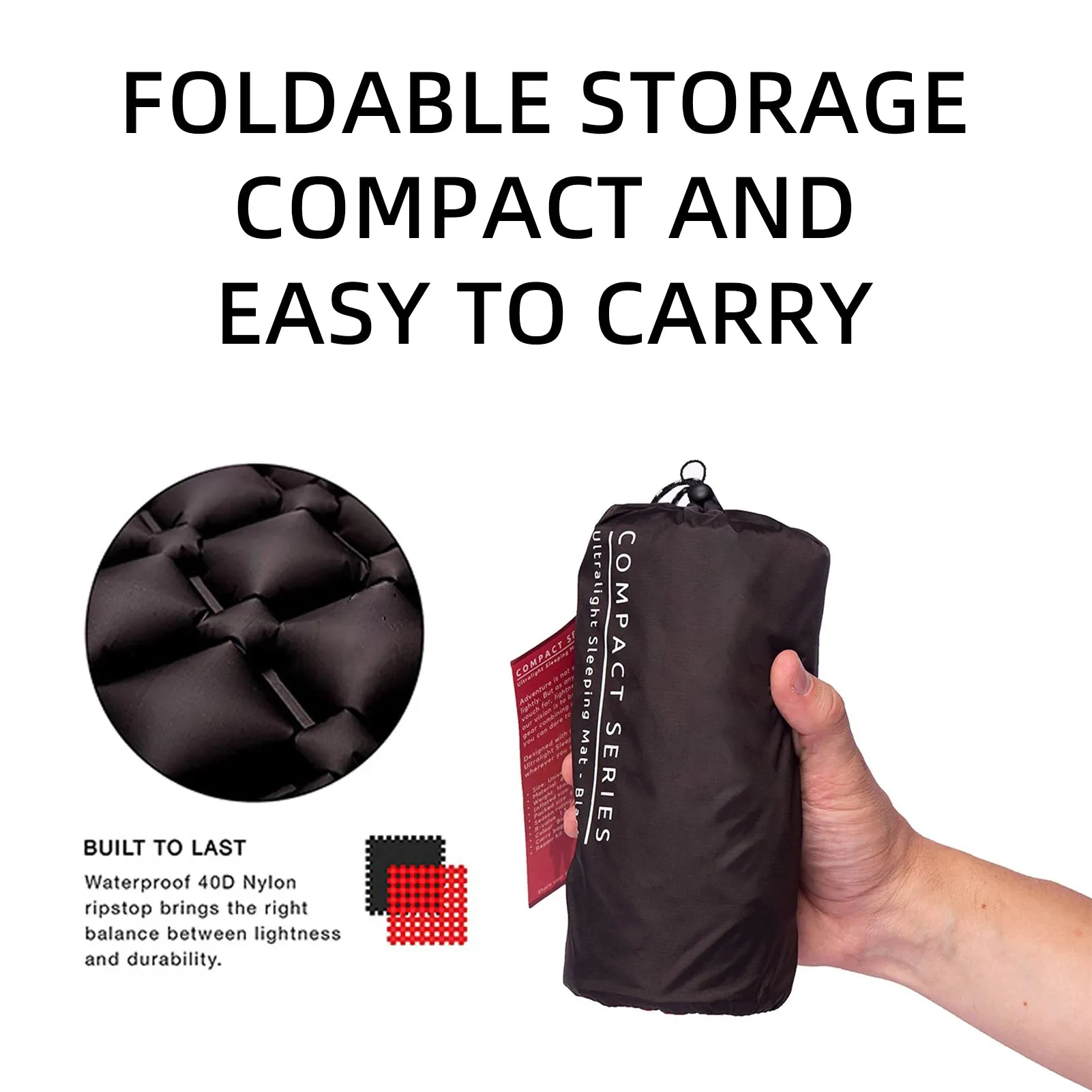 Camping Sleeping Pad Folding Inflatable Sleeping Mat Ultralight Camp Air Mattress With Foot Pump For Camping Accessories