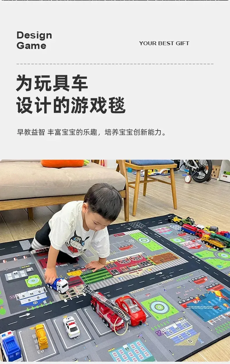 Cartoon-Themed Thick Baby Crawling and Reading Mat - Soft Drop-Resistant Playground Carpet for Kids