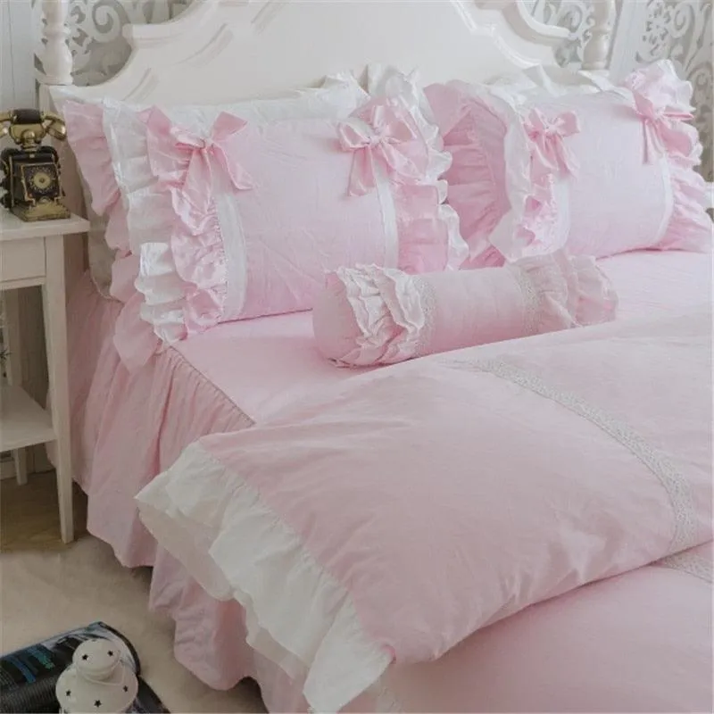 Charming Lace Floral Princess Bedding Set