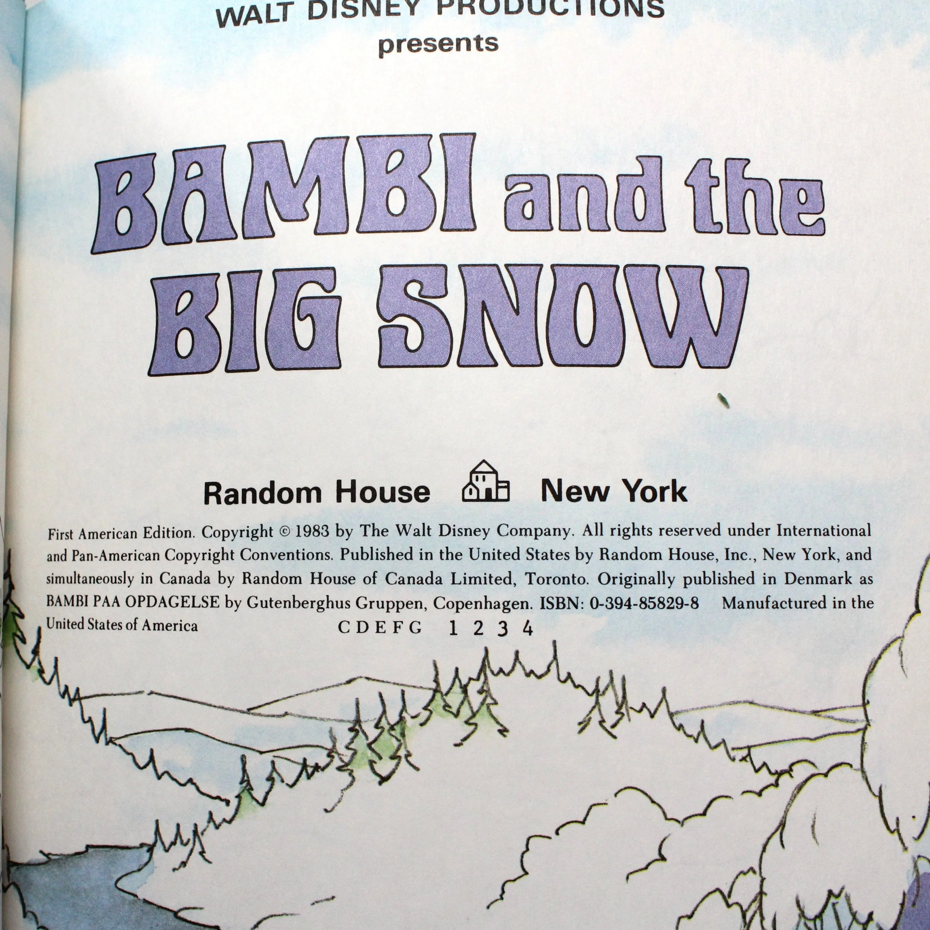 Children's Book, Bambi and the Big Snow, Disney's Wonderful World of Reading, Hardcover, Vintage 1983, Book Club