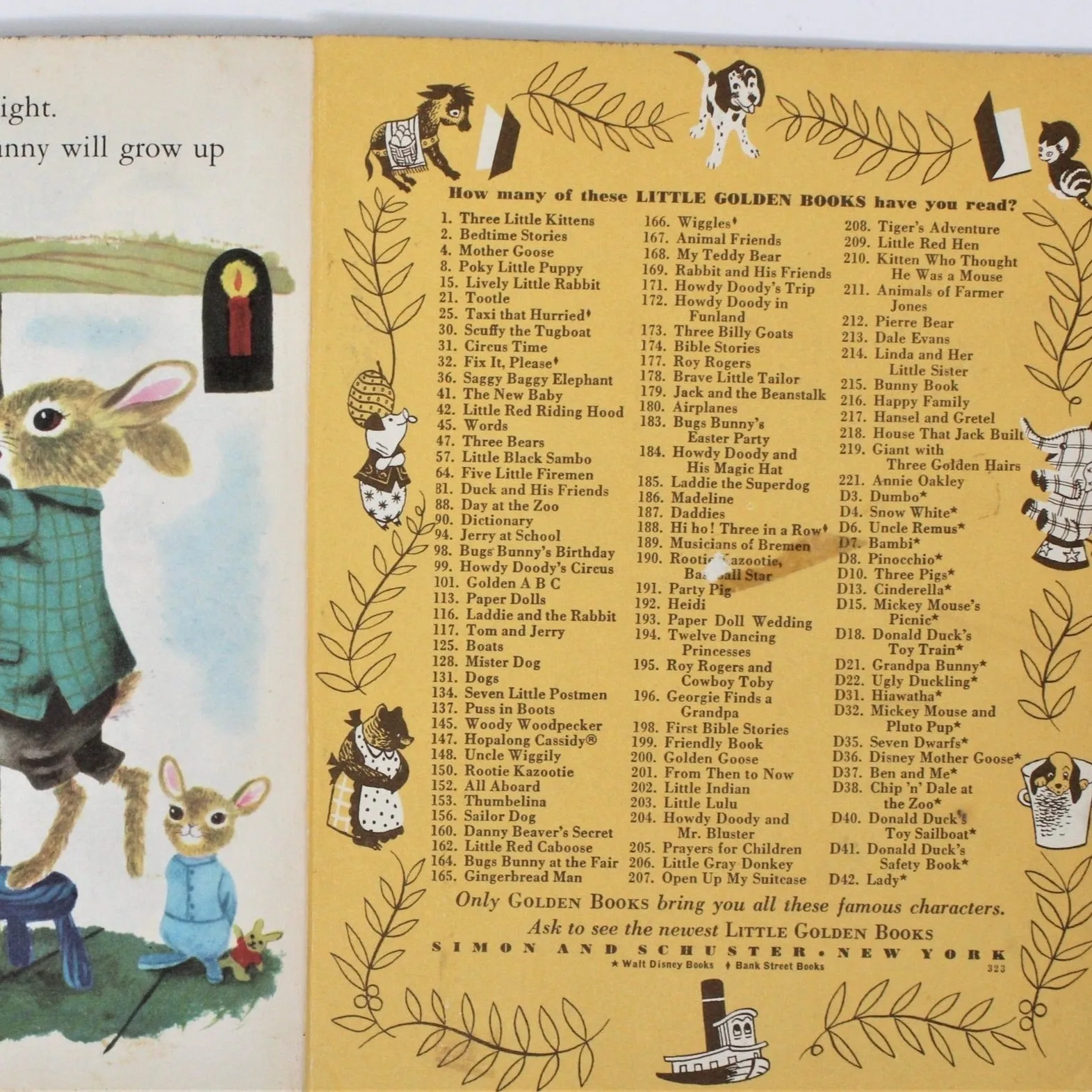 Children's Book, Little Golden Book, The Bunny Book, Hardcover, Vintage 1955
