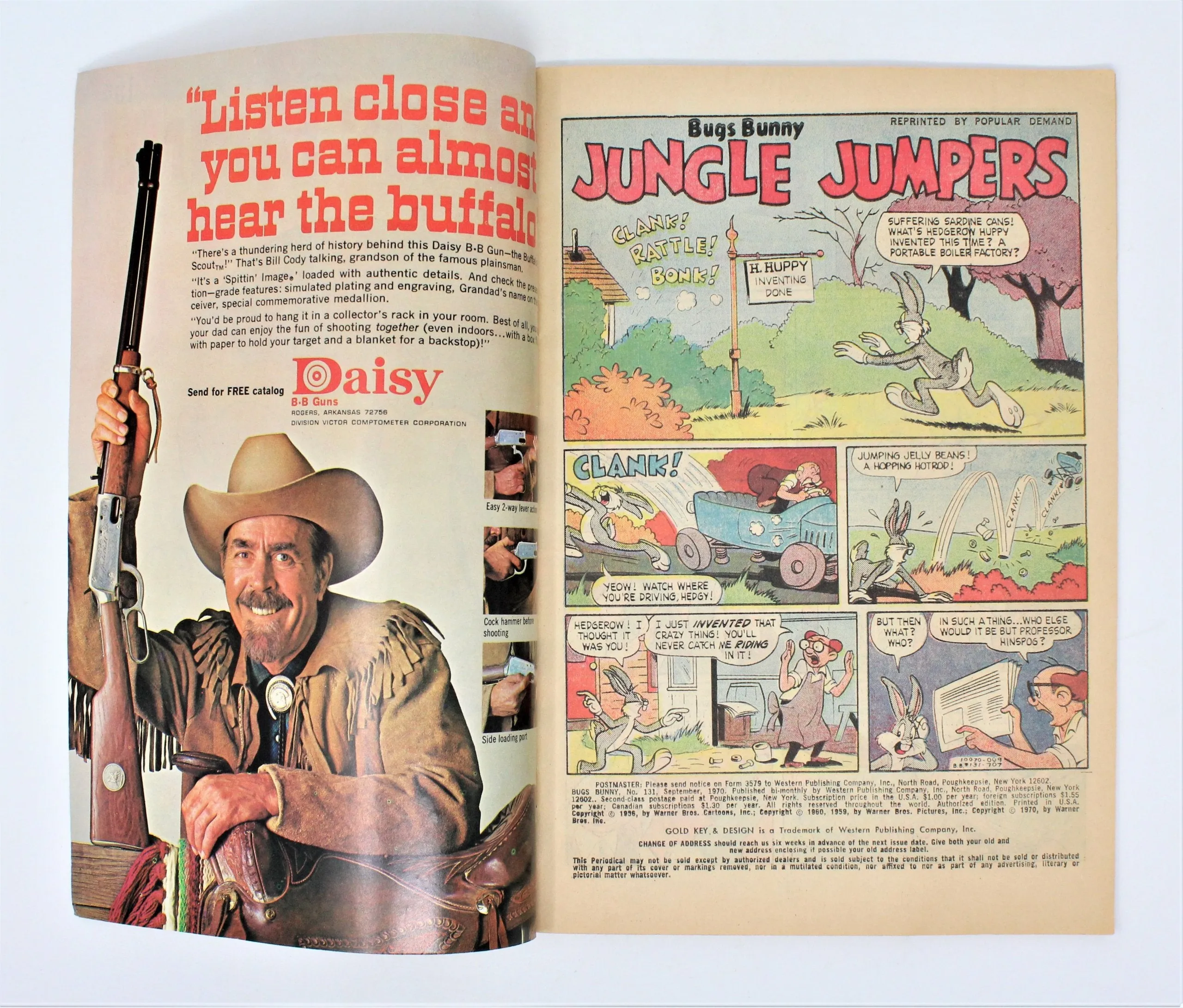 Comic Book, Gold Key, Bugs Bunny #131, Vintage 1970