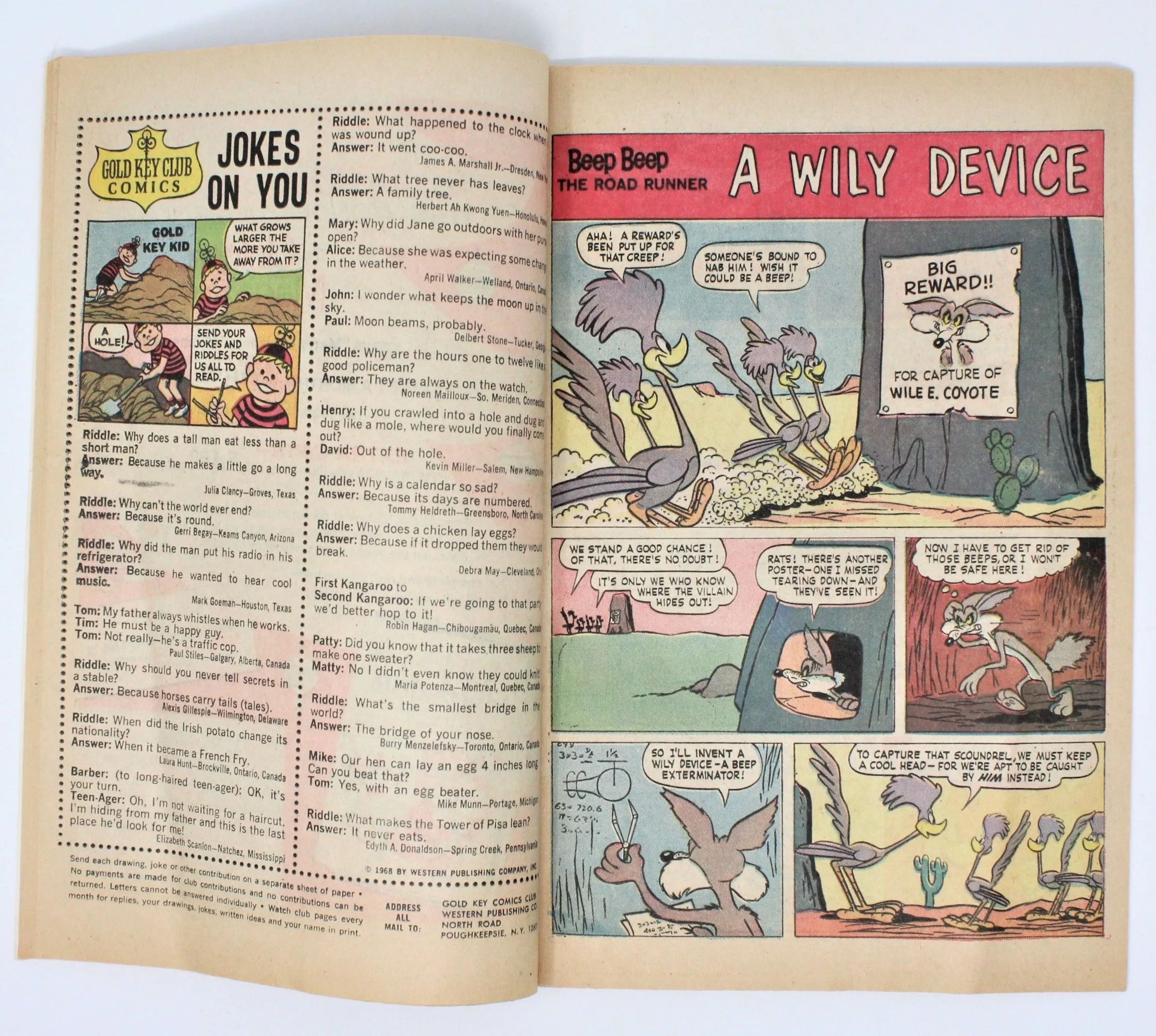 Comic Book, Gold Key, The Road Runner #10, Vintage 1969