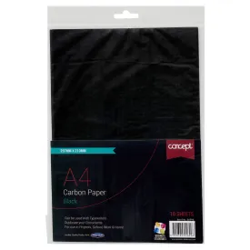 Concept - Pack of 10 - A4 Sheets of Carbon Paper - Black