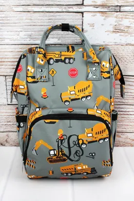 Construction Yard Diaper Bag Backpack