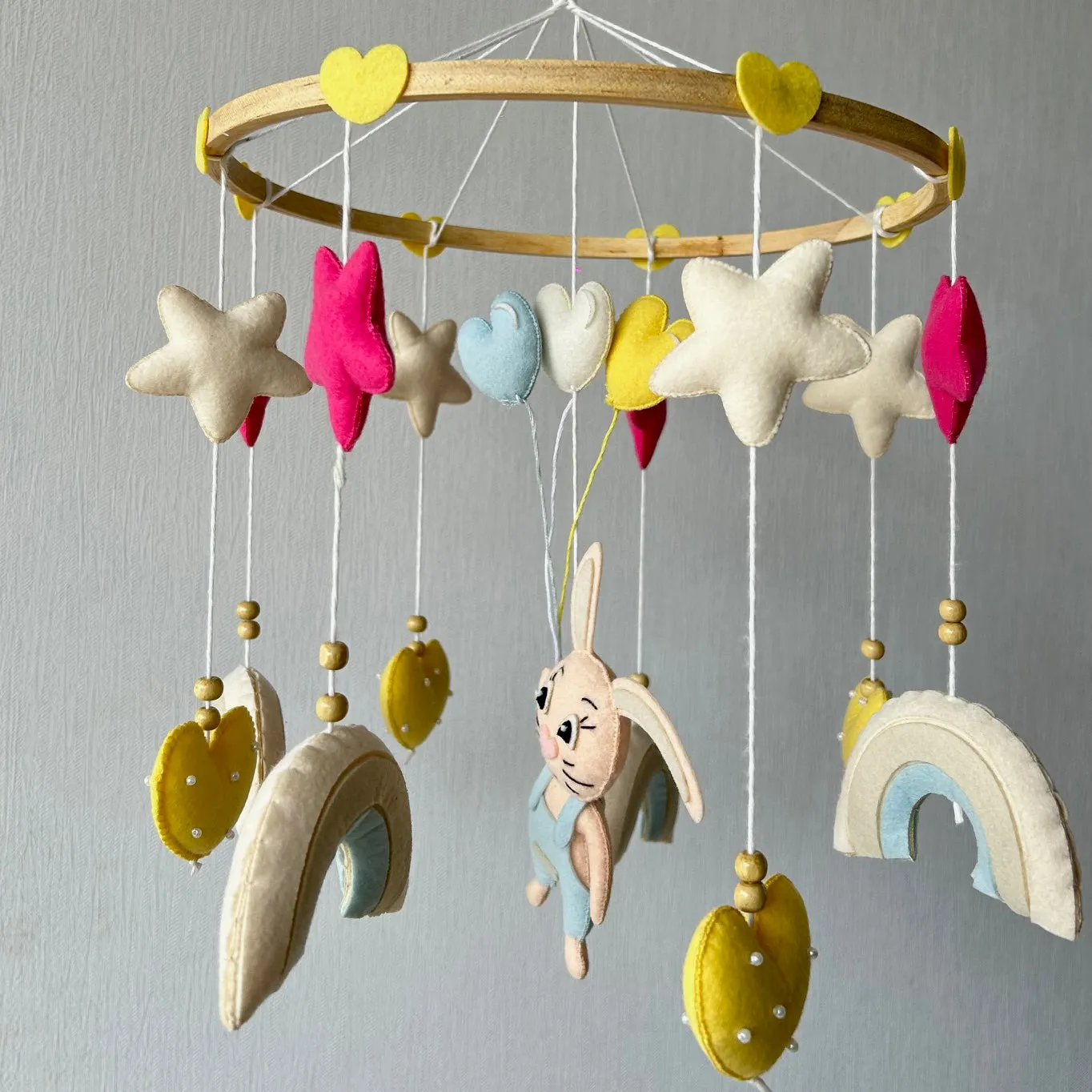 Cot / Crib Mobile - Bunny Under the Stars