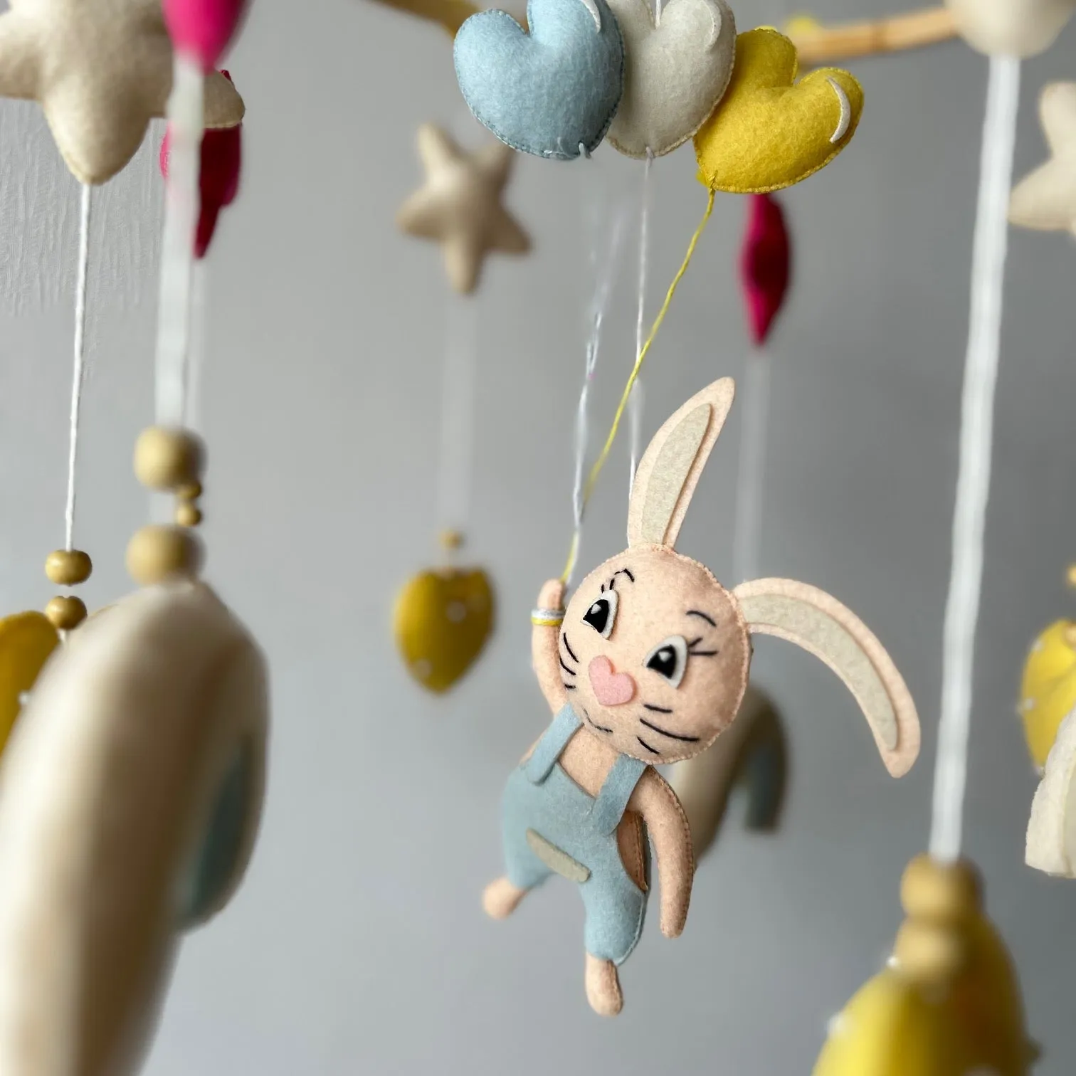 Cot / Crib Mobile - Bunny Under the Stars