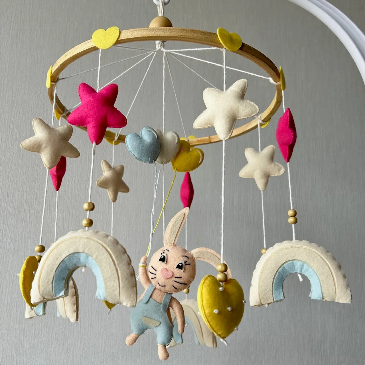 Cot / Crib Mobile - Bunny Under the Stars