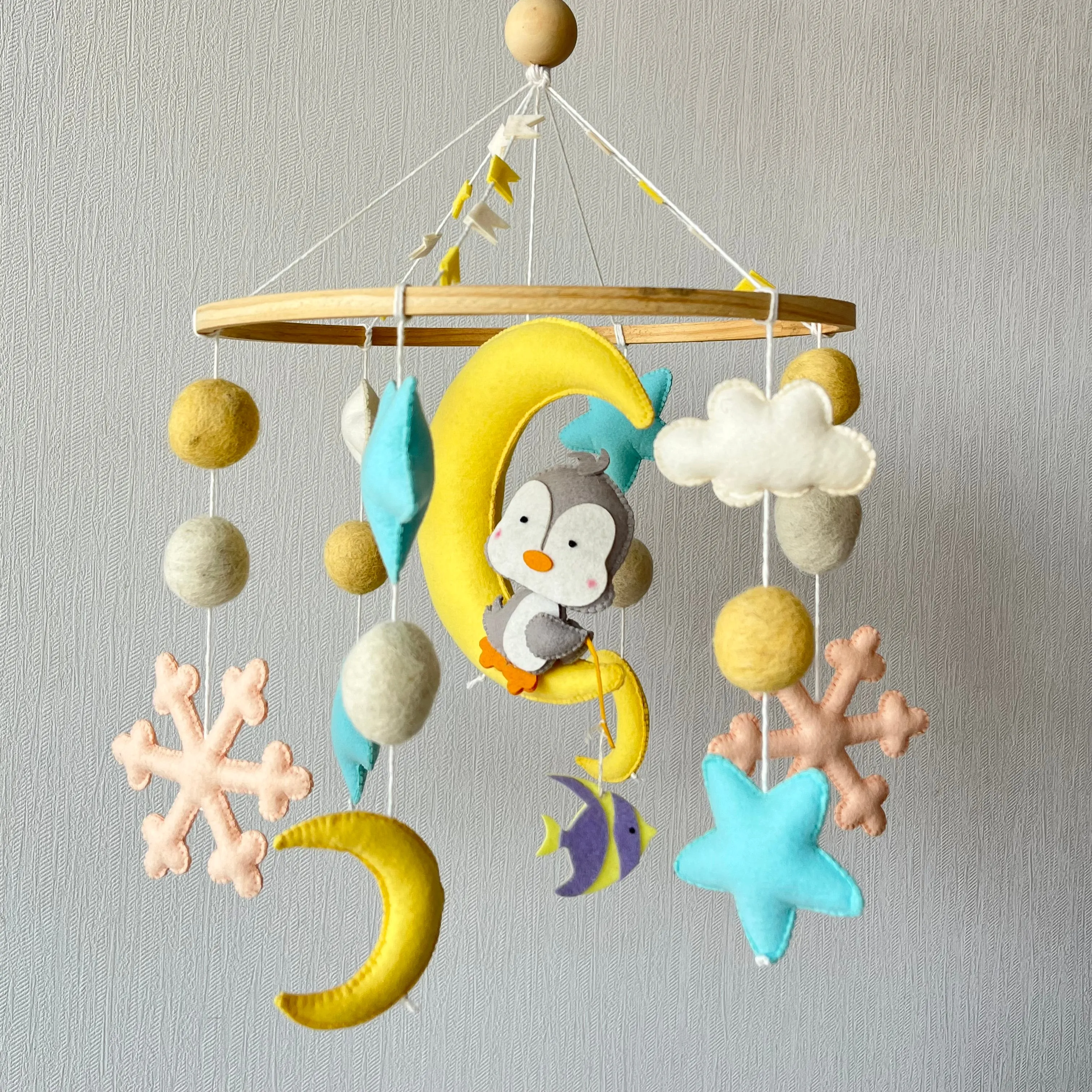 Cot / Crib Mobile - Penguin Dreams
