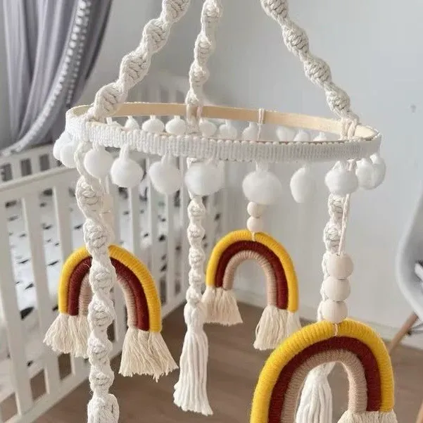 Cot / Crib Mobile - Rainbow Macrame