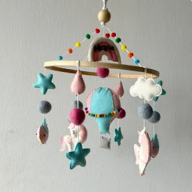 Cot / Crib Mobile - Unicorn's Rainbow Flight