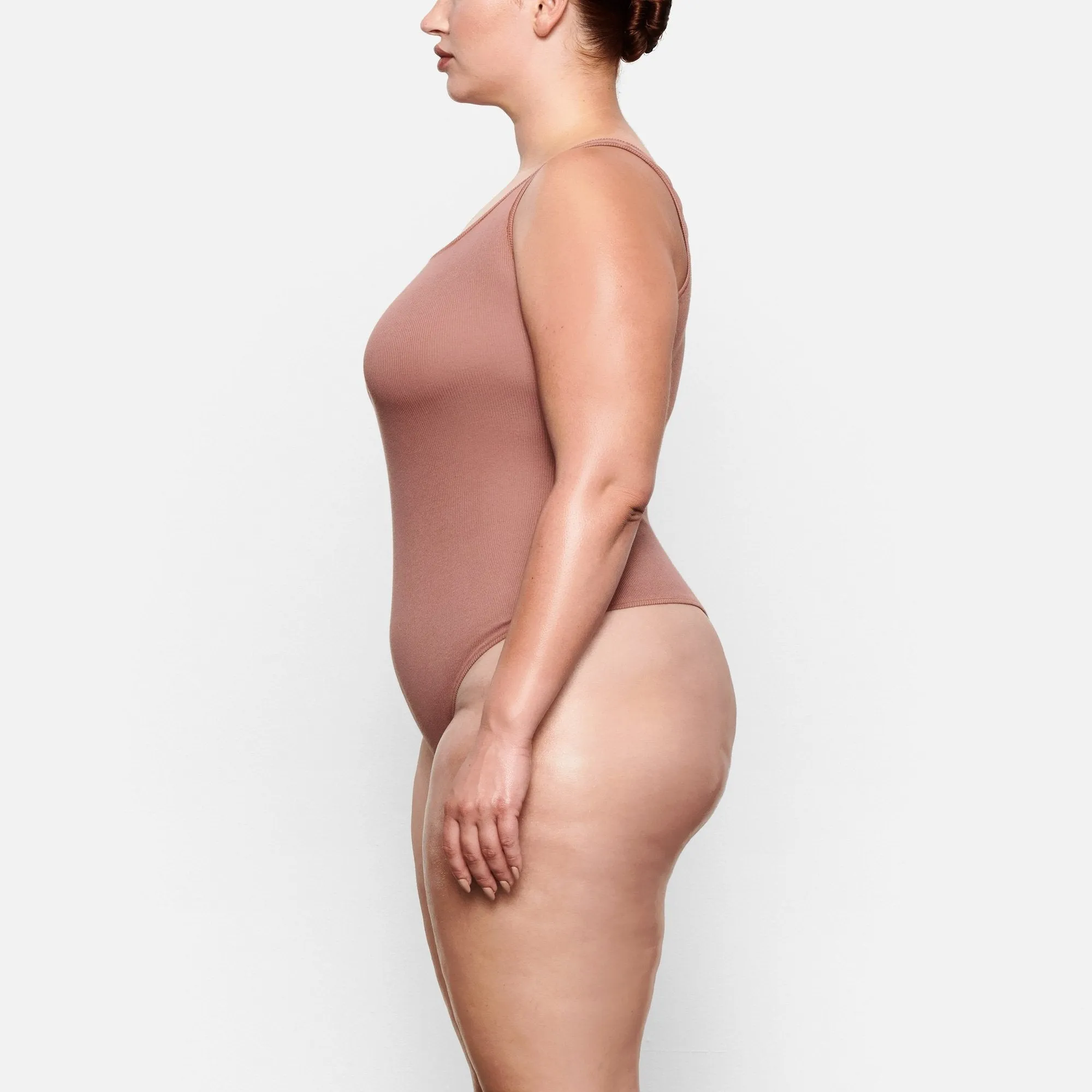 COTTON RIB BODYSUIT | ROSE CLAY
