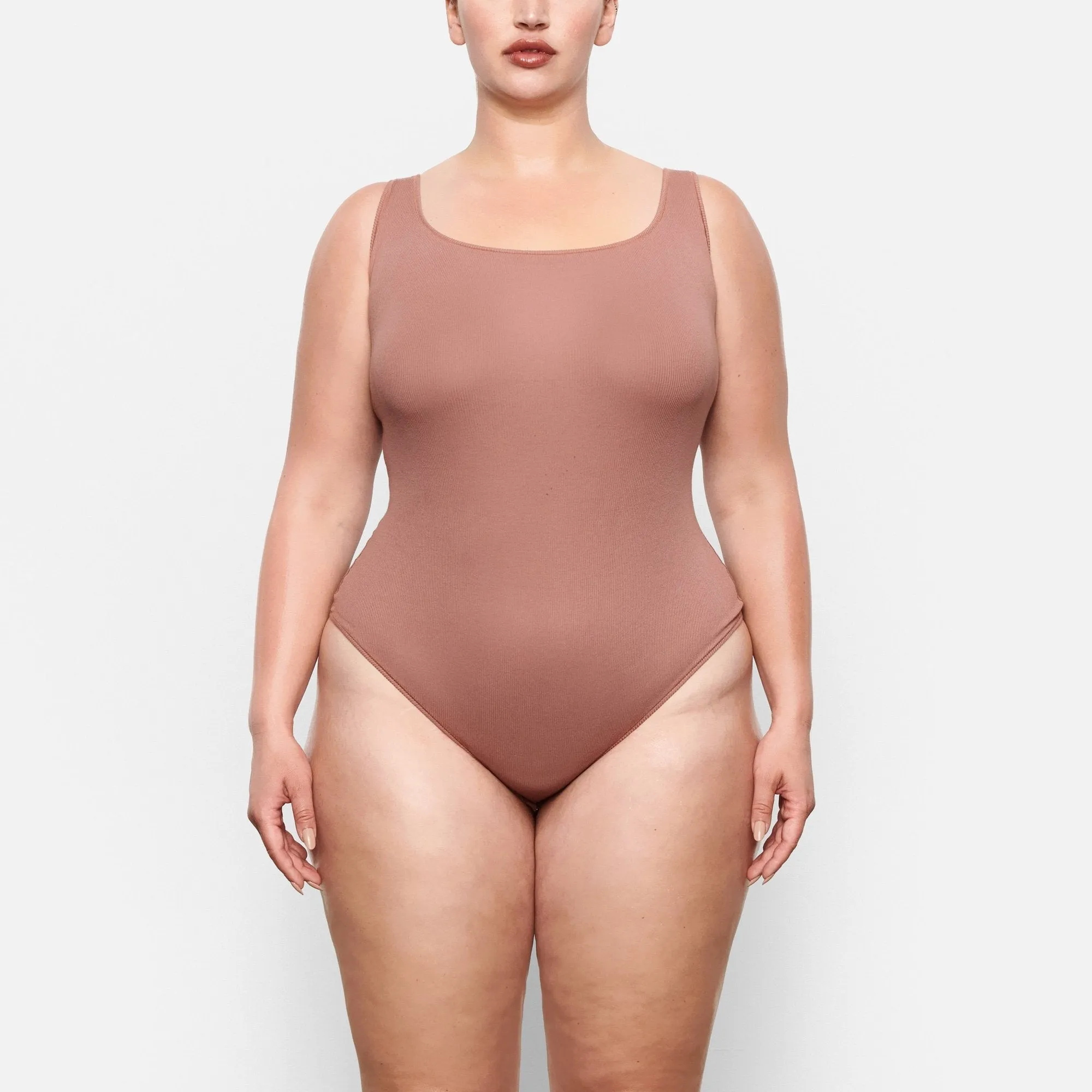 COTTON RIB BODYSUIT | ROSE CLAY