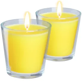 Deco Express Citronella Candle Set, Insect Repellent Jar Candles - Pack of 2/30 Hour Burn Time