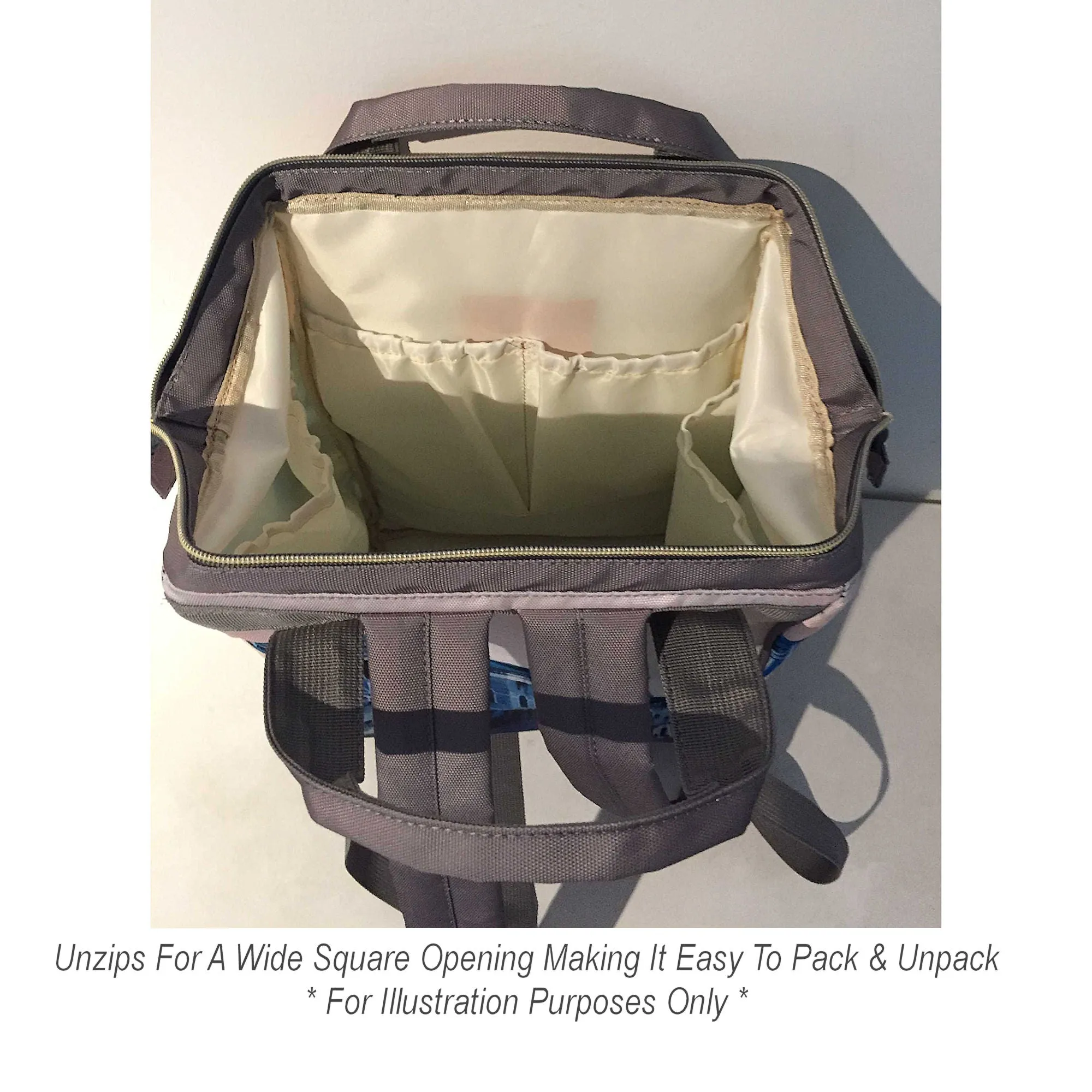 Designer Diaper Bag Lighter Skin African American Girl Electric Blue Waterproof Diaper Bag Backpack