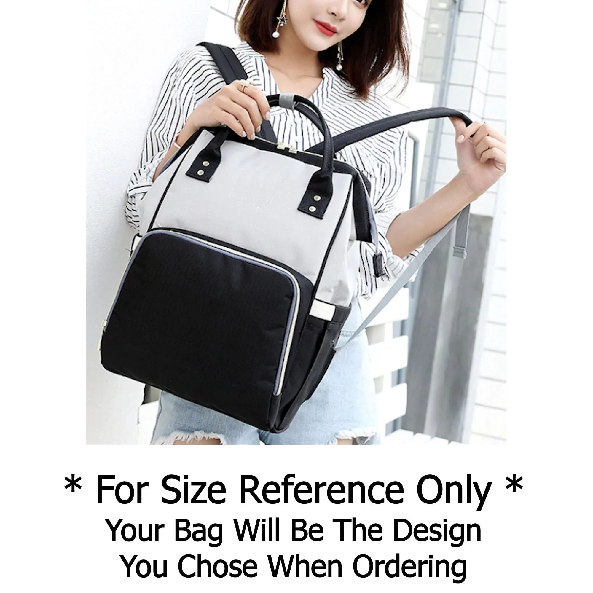 Designer Diaper Bag - Soft Pink and Black Quiltwork Diaper Bag Backpack