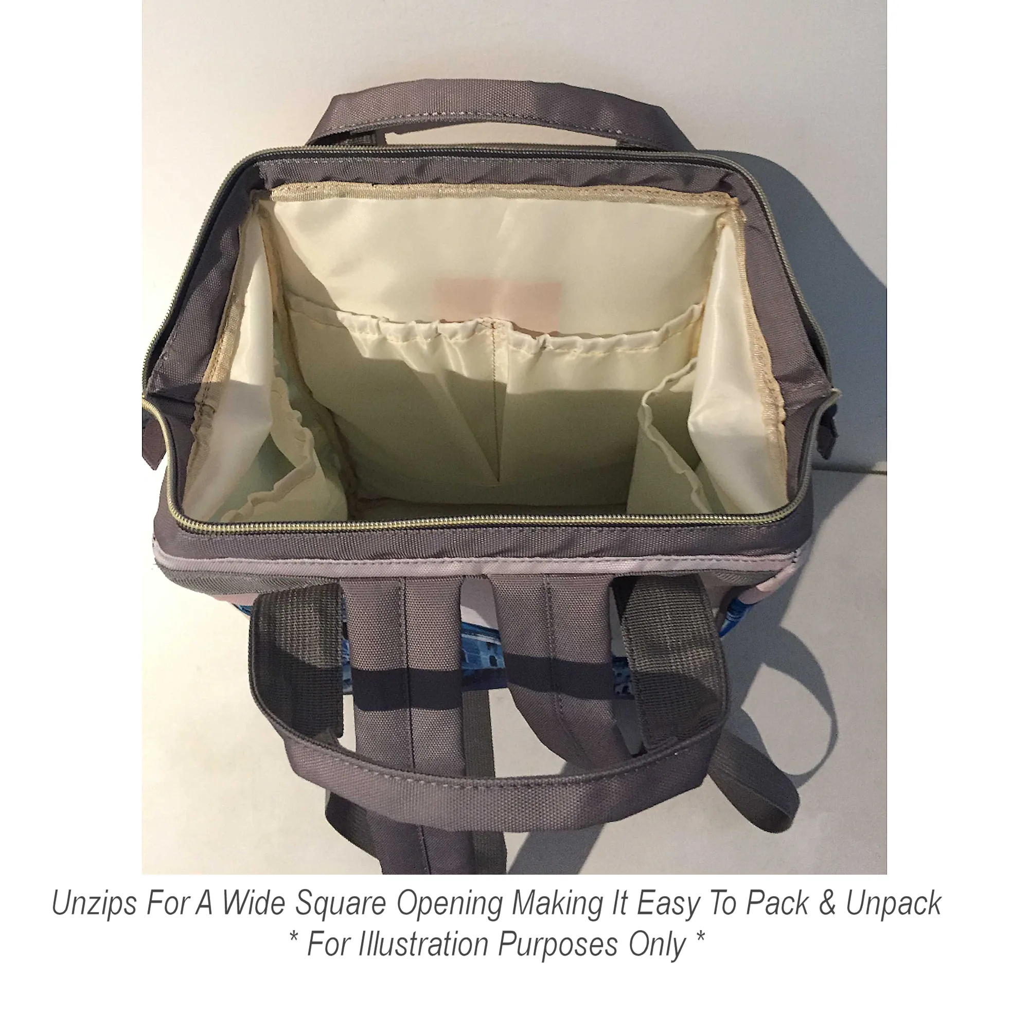 Designer Diaper Bags - Unisex Rainbows With Baby Name On Green - Waterproof Multi-Function Backpack