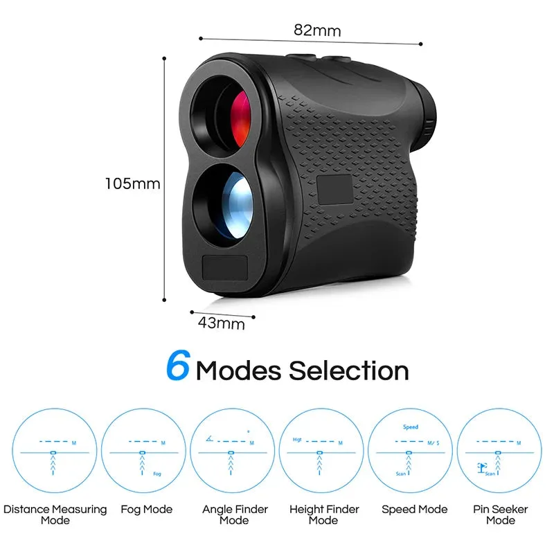 Digital Monocular Telescope Laser Rangefinder 600m/1000m Distance Meter 6X Speed Tester For Golf Sport, Hunting, Survey