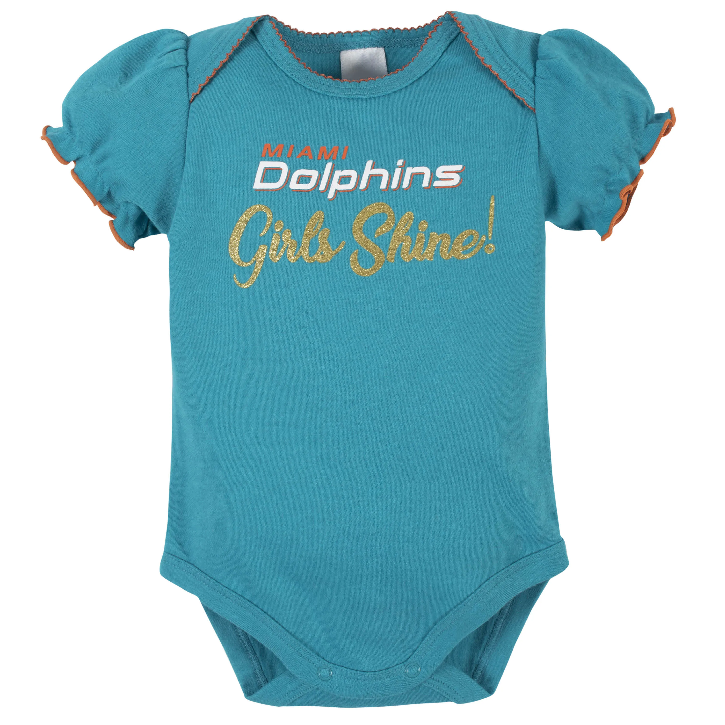 Dolphins Girls Shine 3-Pack Short Sleeve Bodysuits