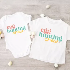 Egg Hunting Crew Matching White T-shirt & Baby Vest